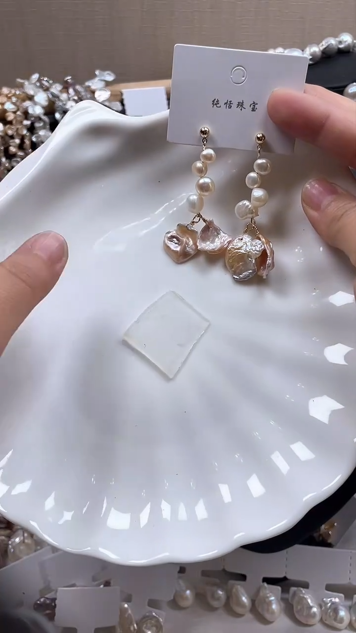 未镶嵌耳饰淡水珍珠【纯恬饰品】