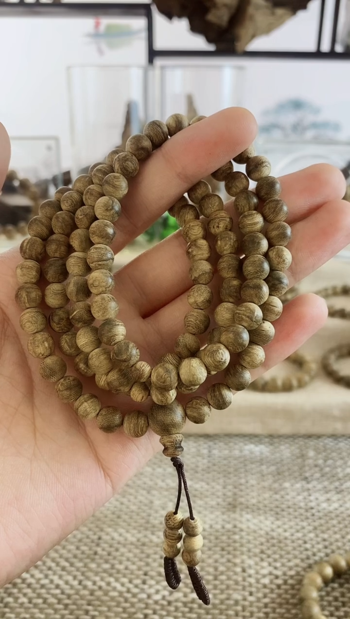 手串沉香正区达拉干瘤疤树芯油7+MM多圈