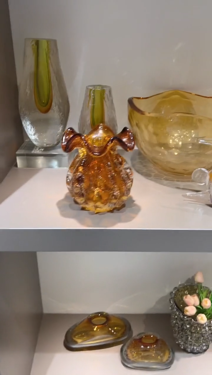 【闪购商品】琉璃琥珀色钱袋花瓶