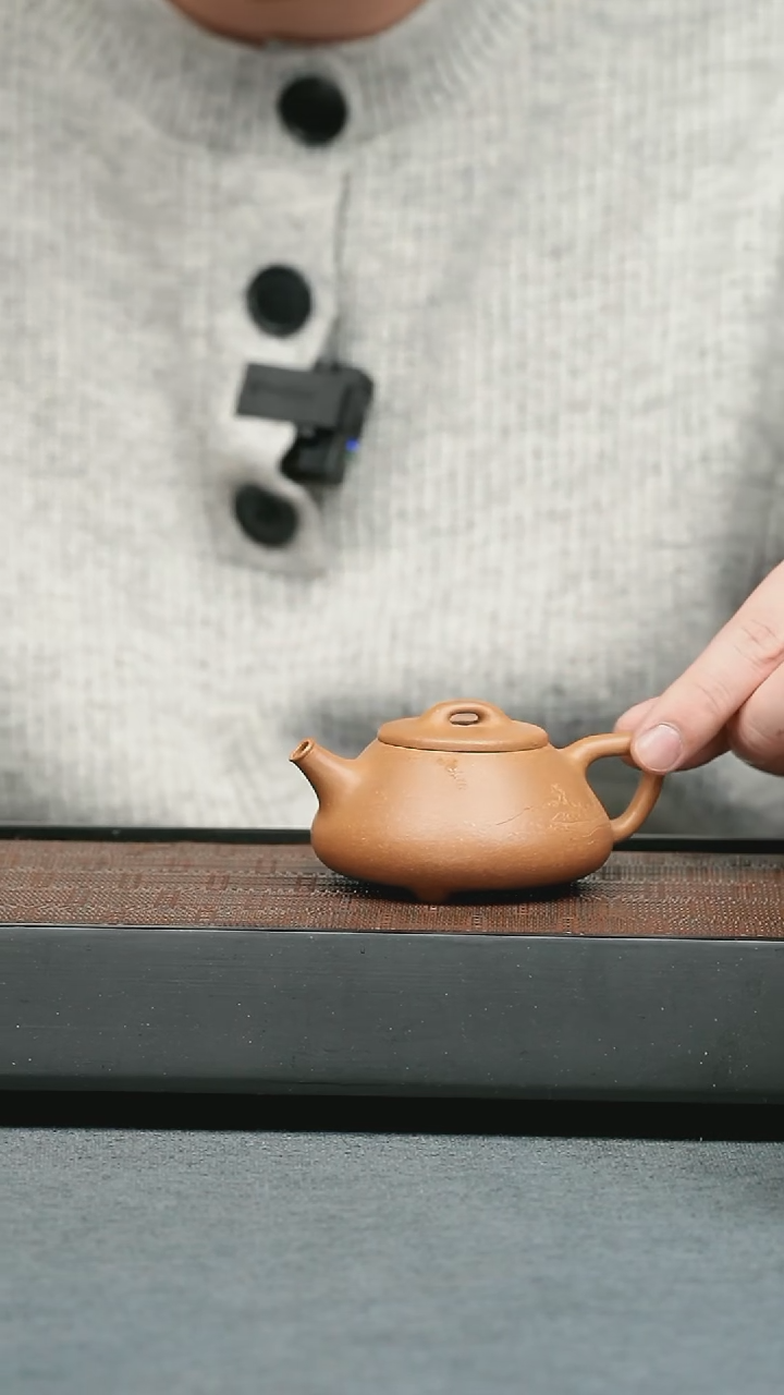 【闪购商品】紫砂茶壶五堂 心舟石瓢120cc-刻