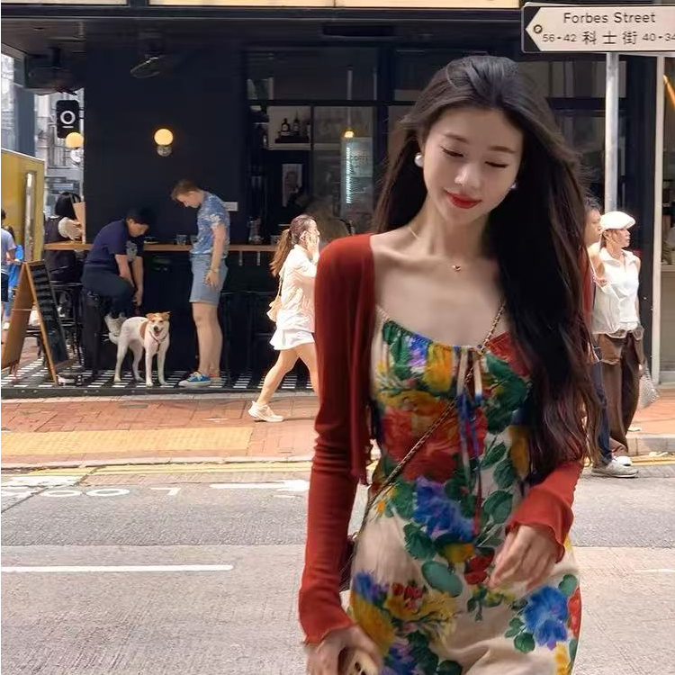 潼潼家【百花女王】设计感碎花时尚套装显瘦气质法式印花