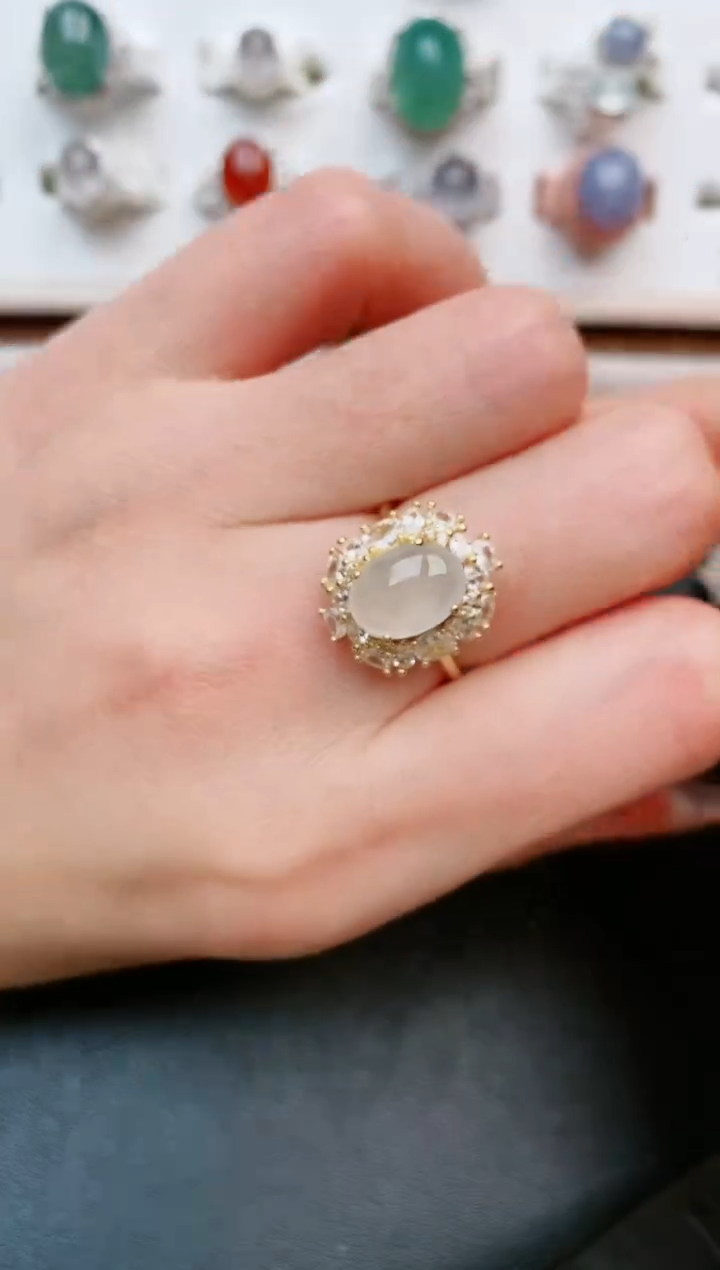 【闪购商品】翡翠戒指银S925镶嵌................