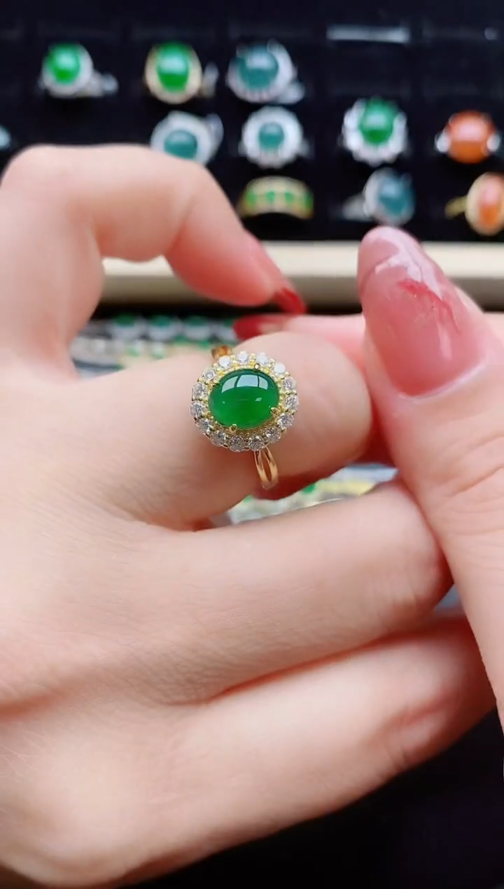 【闪购商品】翡翠戒指银S925镶嵌21321