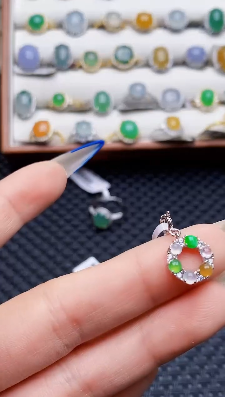 银S925镶嵌戒指翡翠6143