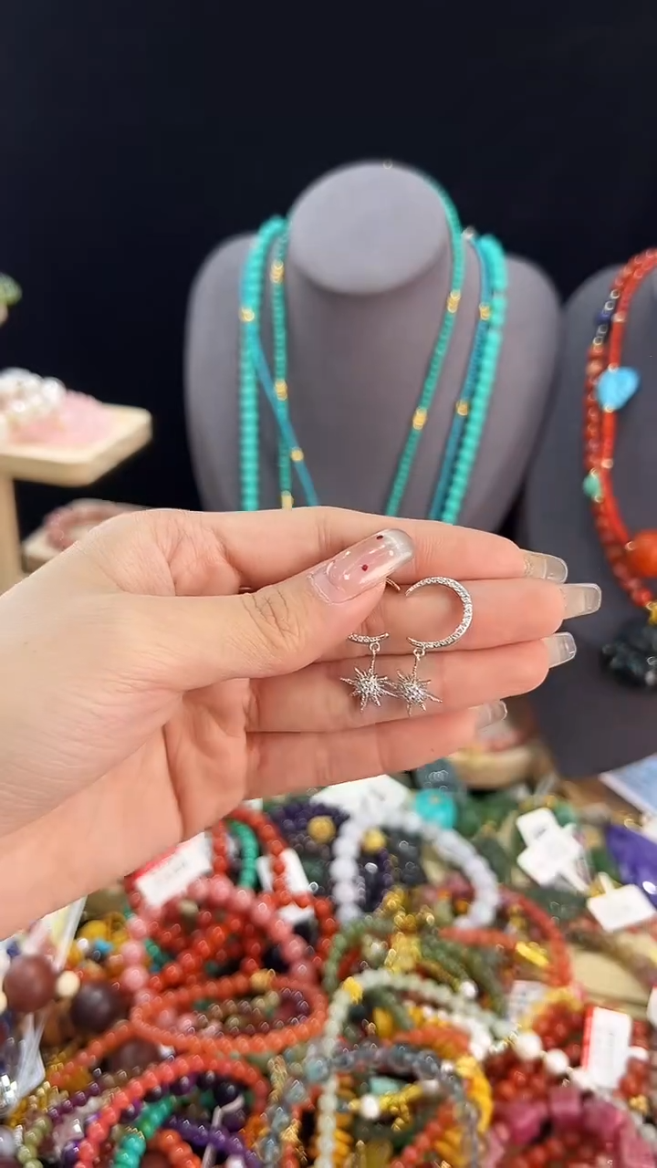 【闪购商品】玛瑙/玉髓耳钉银S925镶嵌耳钉