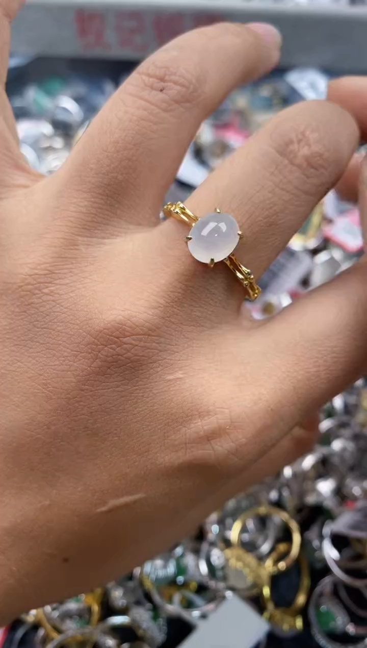 银S925镶嵌戒指翡翠999--1