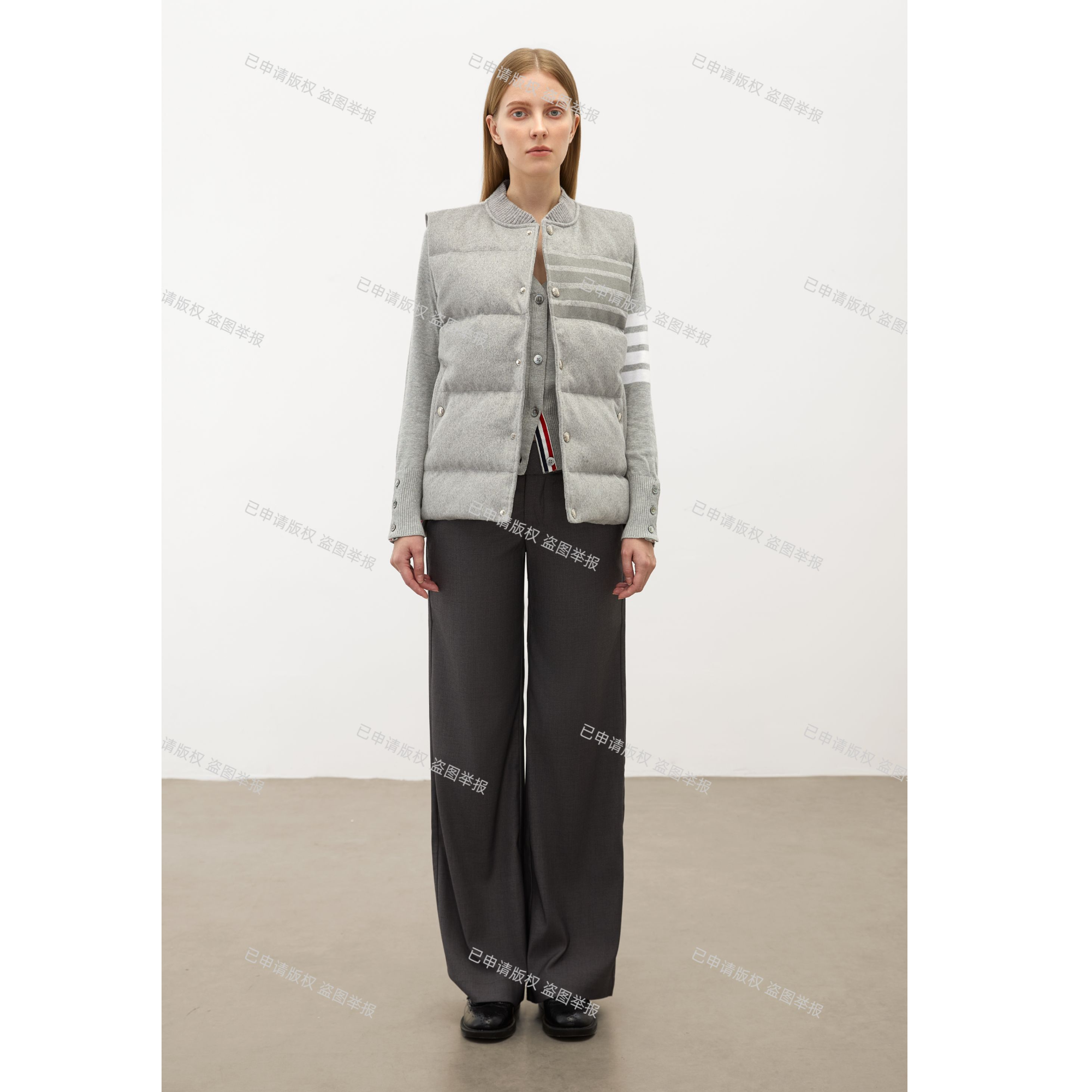 【正品保障】2025秋冬新款男女同款百搭四道杠立领羽绒马甲T996