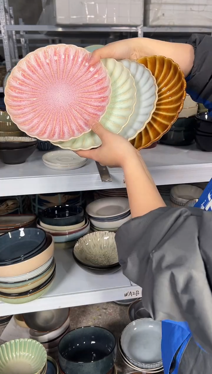 陶瓷外贸尾货瑕疵满20包邮X4 小盘8英寸