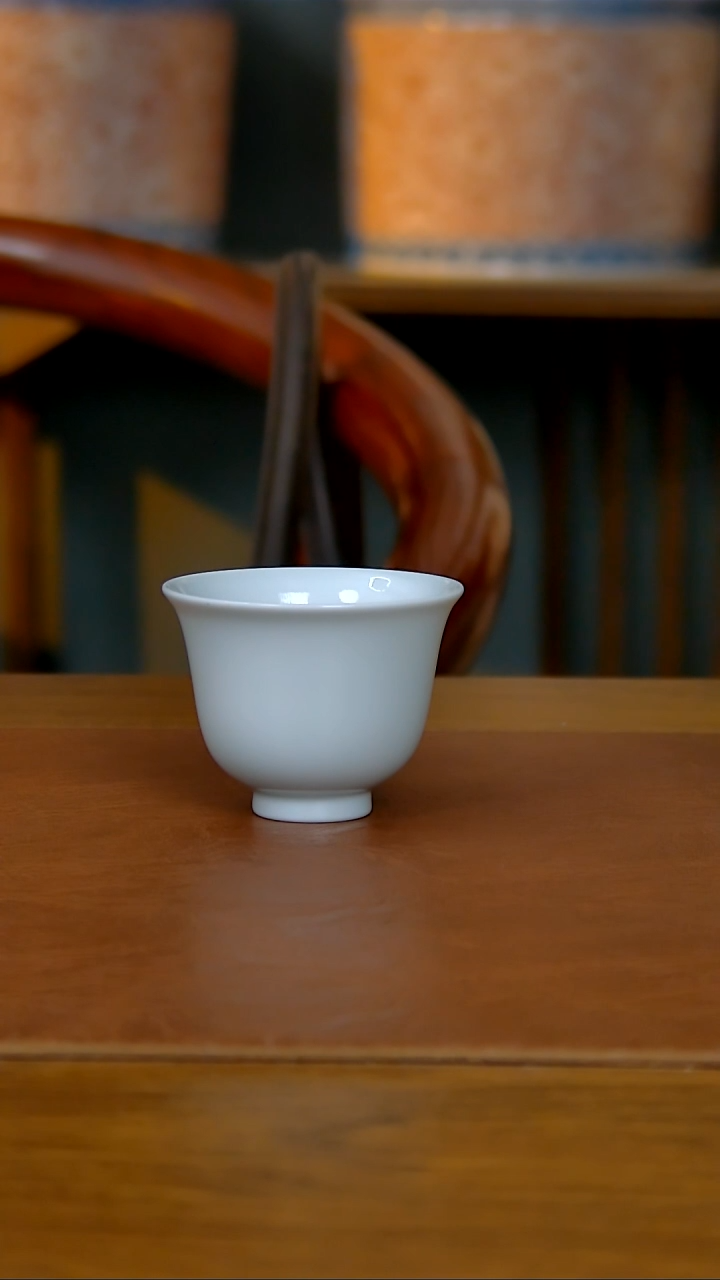 【闪购商品】陶瓷纯白胎铃铛杯（柴窑）     