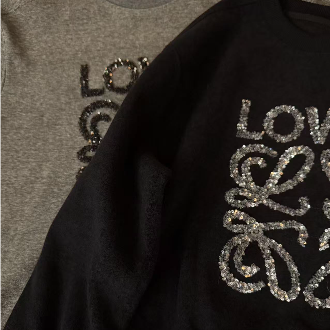 CHENGX2 2025秋冬新品重工亮片款圆领重磅宽松圆领卫衣803