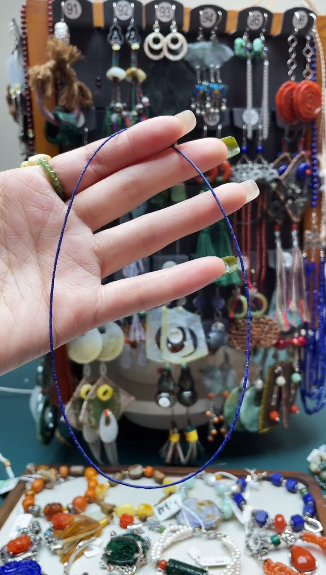 银S925镶嵌青金石颈饰饰品