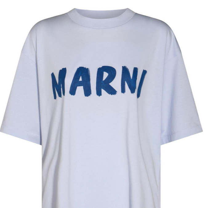 奢邦/MARNI/冰淇淋字母圆领合身直筒短袖T恤 女款 