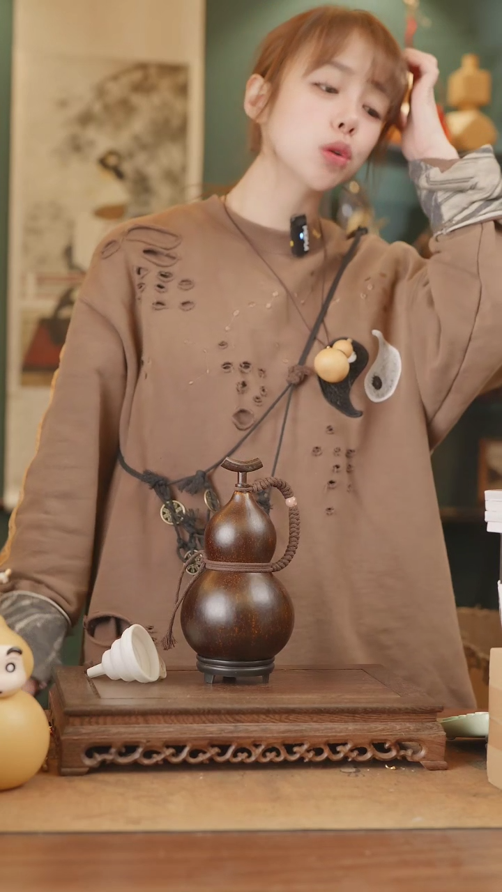 【闪购商品】286号精品天然大漆工艺防渗内胆酒葫芦~
