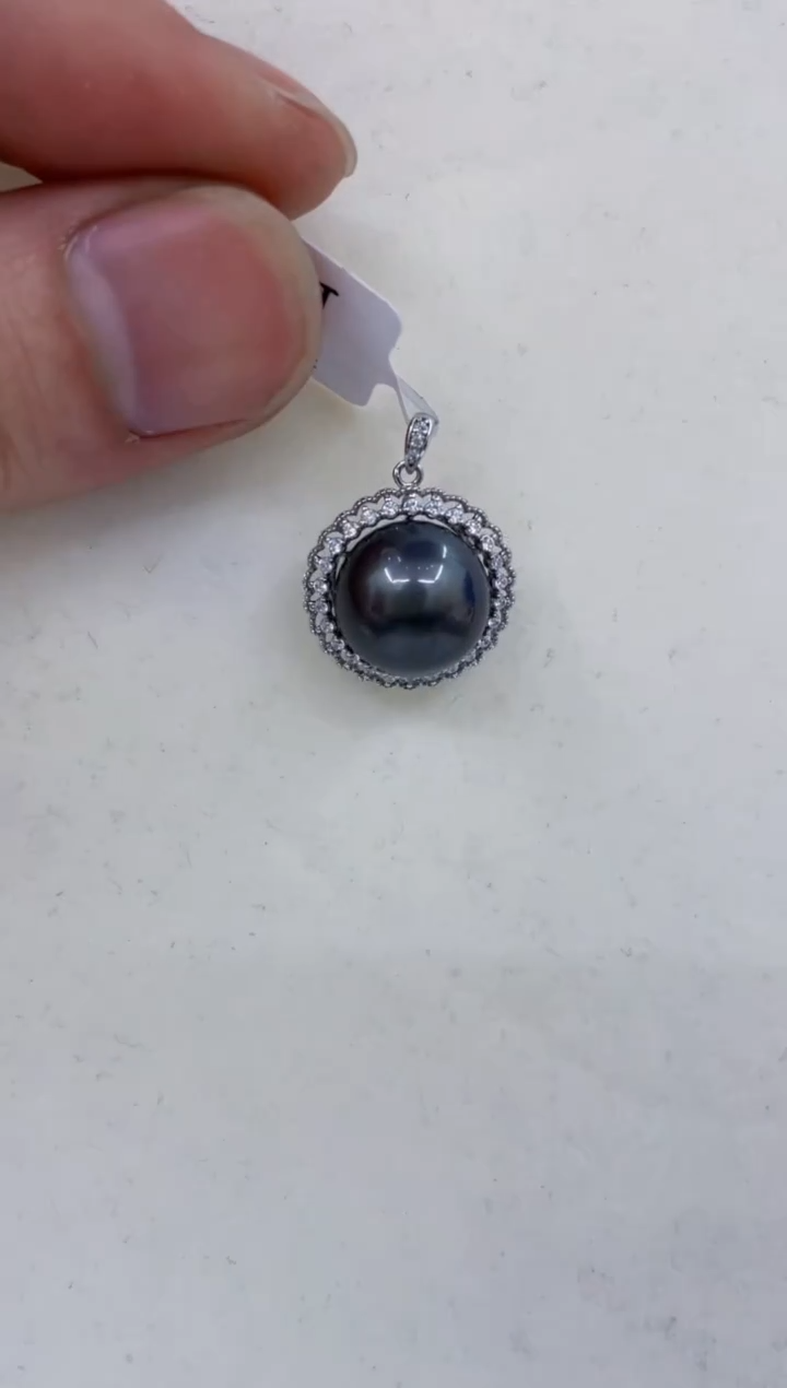 银S925镶嵌颈饰海水珍珠  