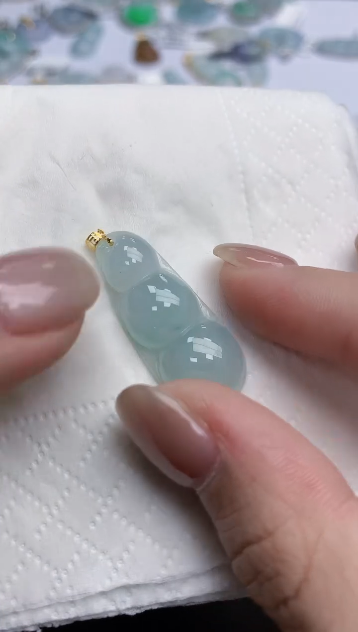 【闪购商品】翡翠颈饰18K金镶嵌天然缅甸翡翠A货