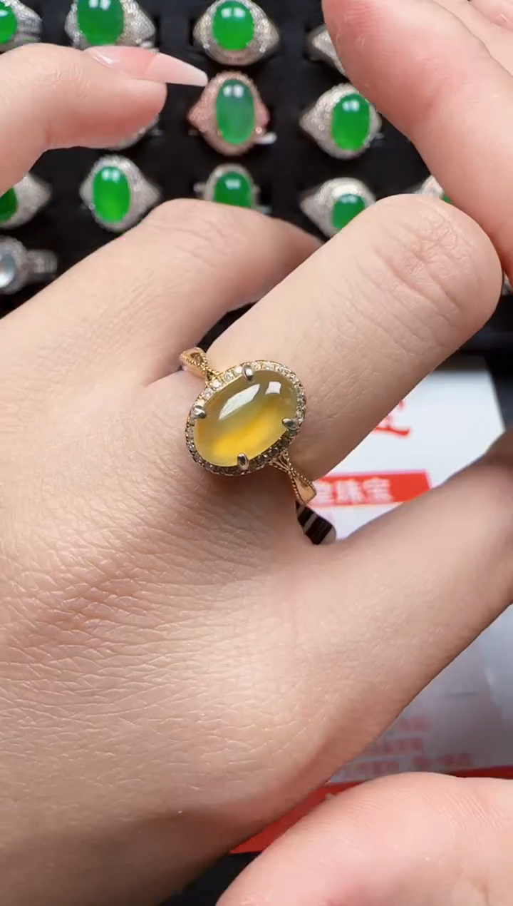 【闪购商品】翡翠戒指银S925镶嵌2133