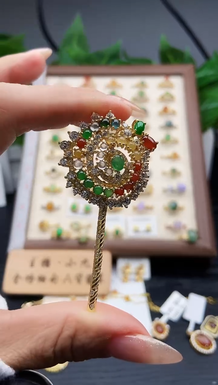 银S925镶嵌戒指翡翠12