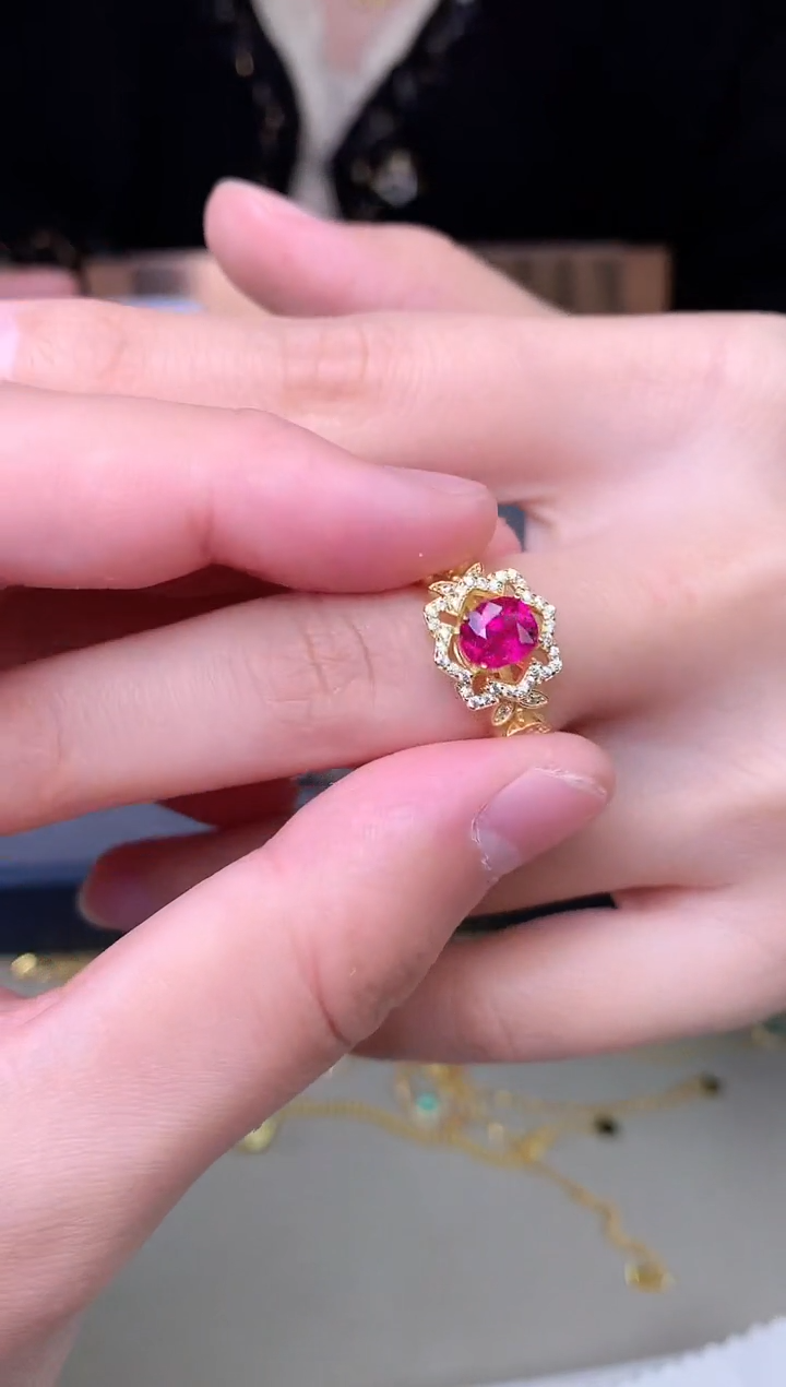 【闪购商品】碧玺戒指银S925镶嵌戒指