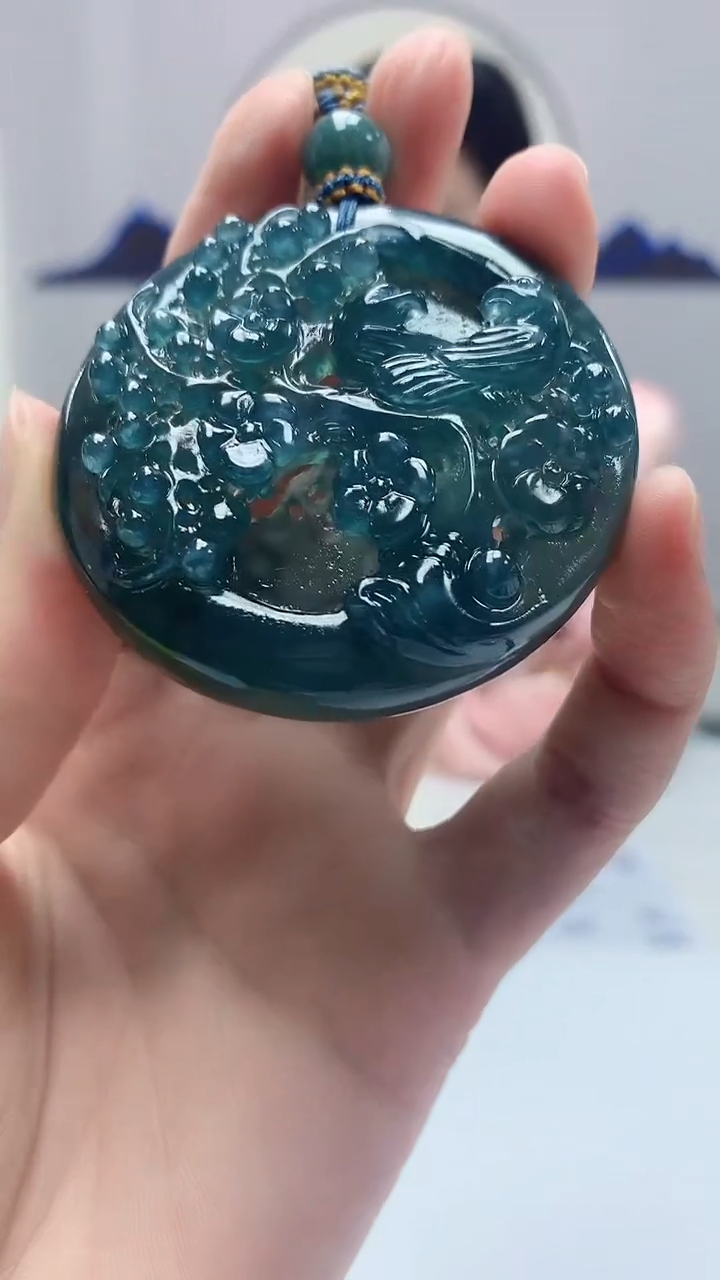 【闪购商品】定制翡翠未镶嵌4852zm-毛货赠珠链喜上眉梢141