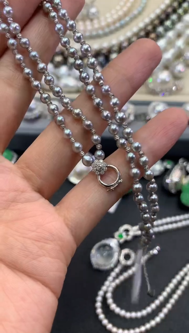 【闪购商品】海水珍珠项链18K金镶嵌w52多样性一件发货