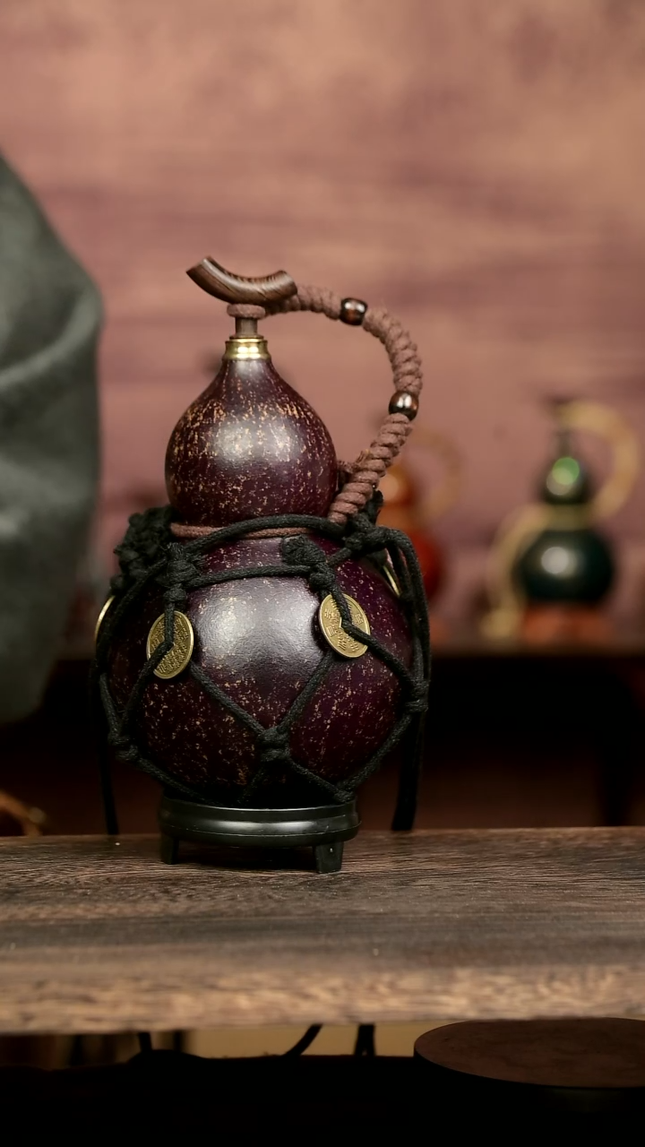 450号中药煮色  ml左右 大漆葫芦水壶/酒壶 一物一拍