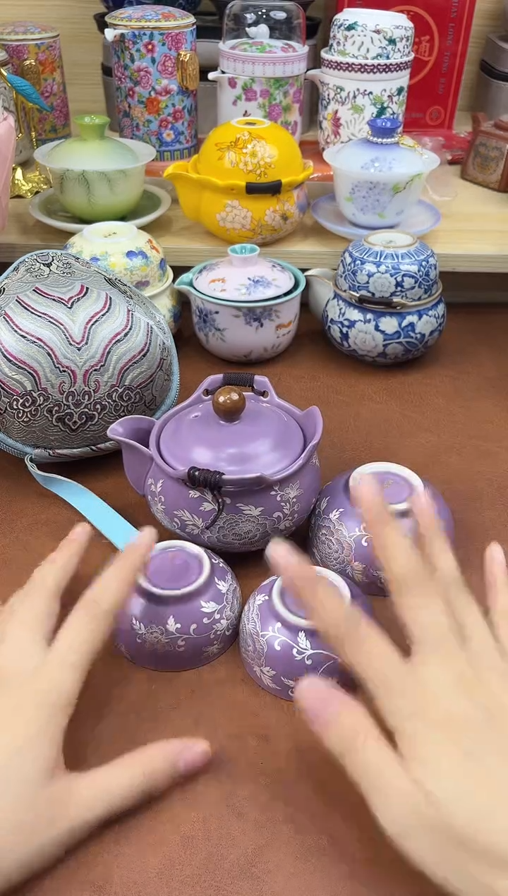 陶陶瓷茶具摆件旅行套组