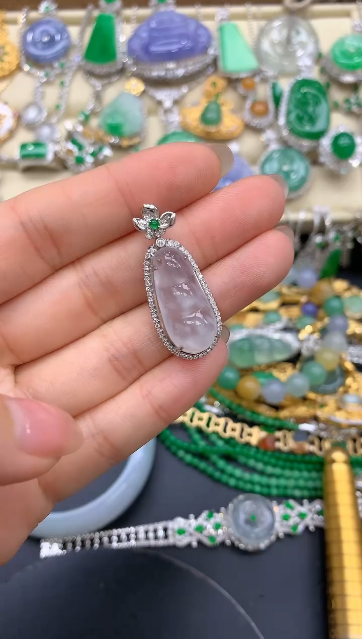 【闪购商品】翡翠颈饰18K金镶嵌389-中国好珍宝