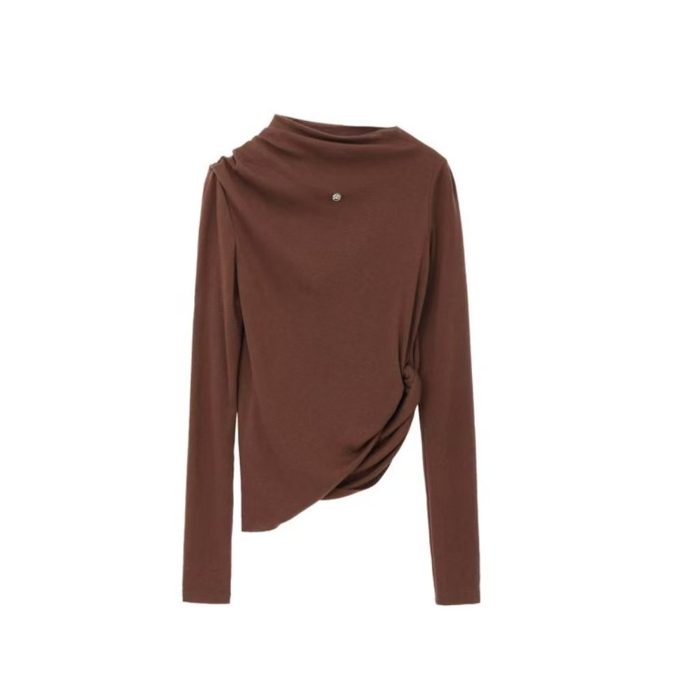 【景致】AVVENN黑咖两色针织长袖T恤AM11001514