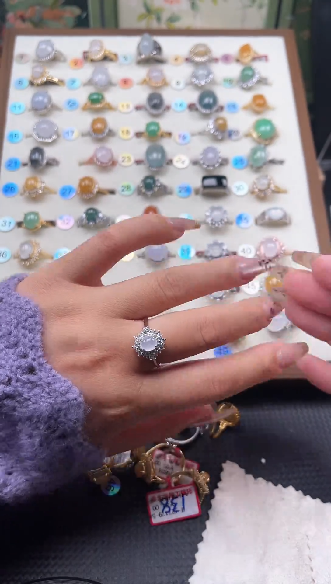 【闪购商品】翡翠戒指银S925镶嵌天然A货翡翠戒指