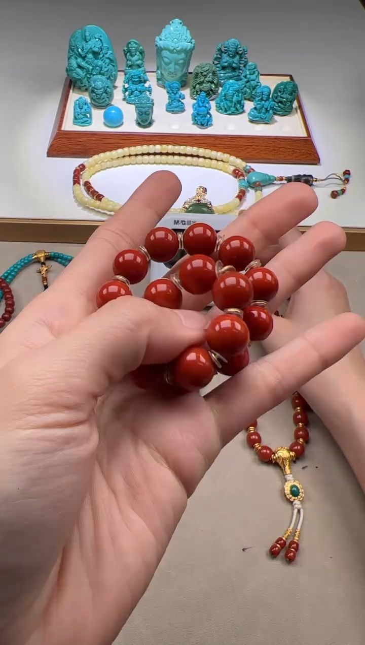 【闪购商品】南红玛瑙手串手串18K金镶嵌手串手串