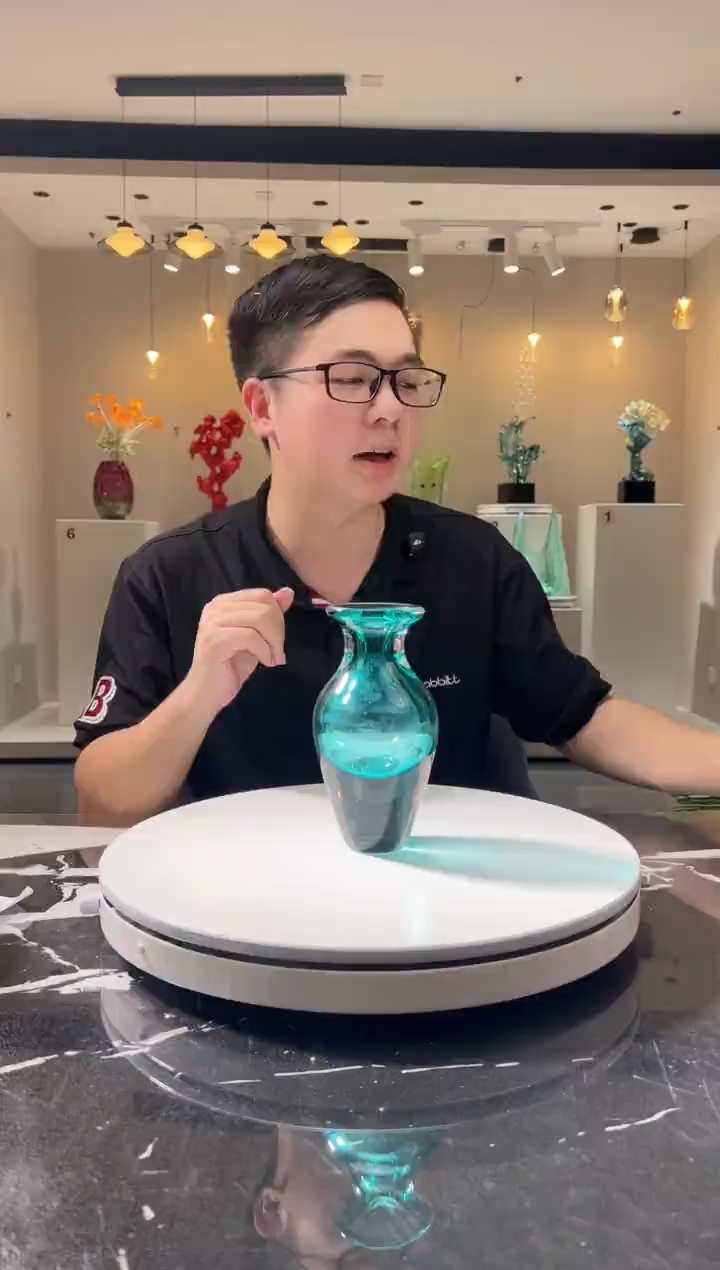 茶宠巴比特美学 蓝色收腰花器