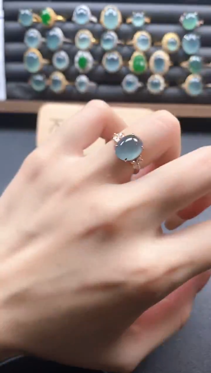 银S925镶嵌戒指翡翠51151