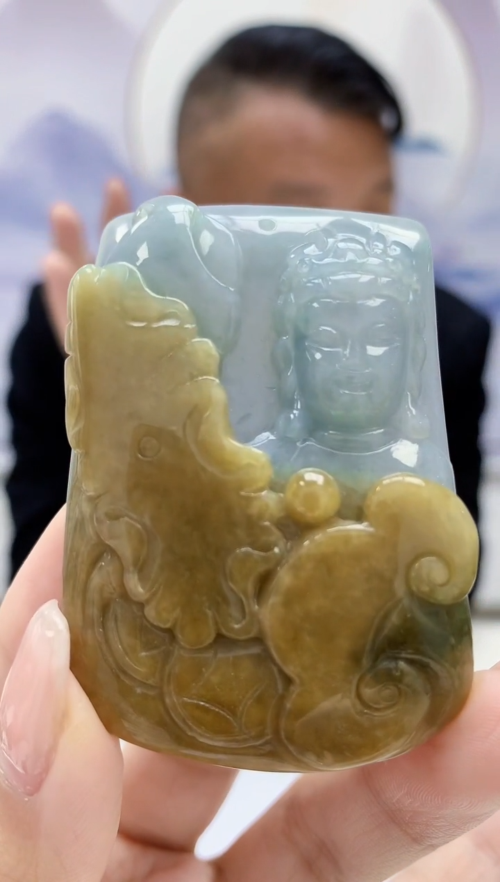 【闪购商品】定制翡翠未镶嵌4969-kk-毛货挂件35