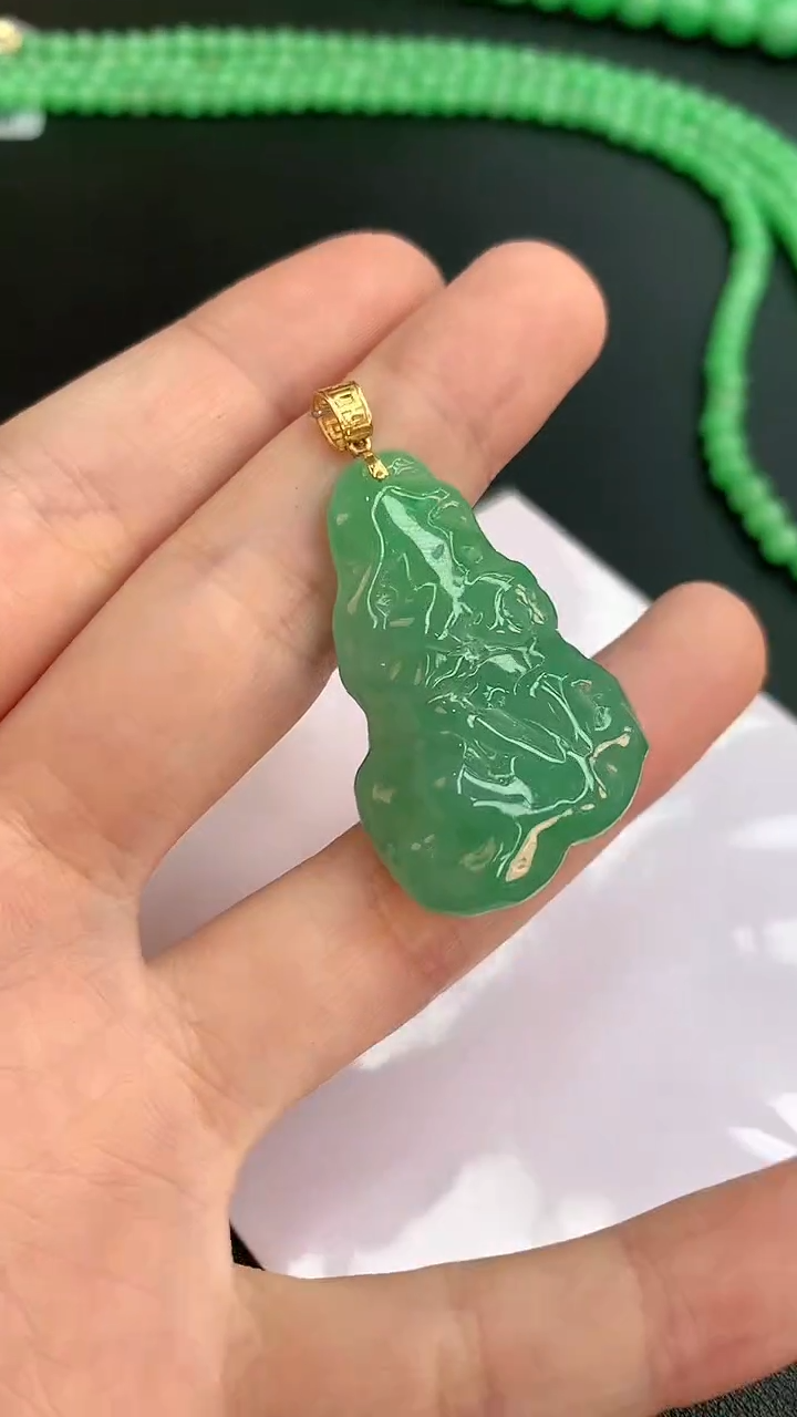 【闪购商品】翡翠颈饰18K金镶嵌赠礼盒证书  敏