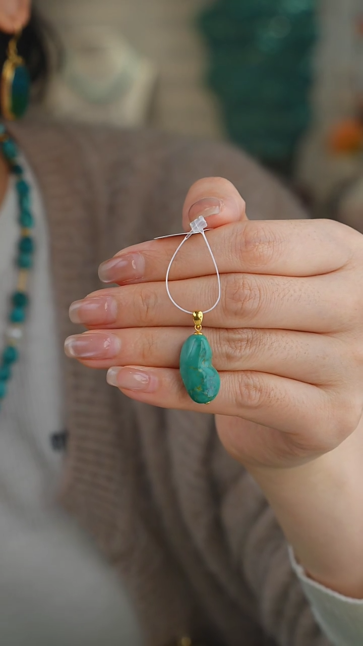 【闪购商品】绿松石吊坠(不含链)18K金镶嵌1