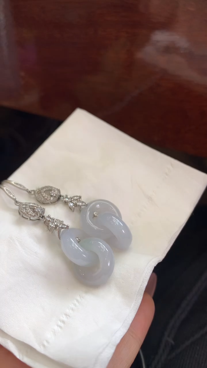 【闪购商品】翡翠耳饰银S925镶嵌翡翠