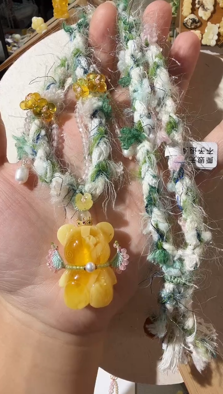 【闪购商品】蜜蜡项链未镶嵌蜜蜡小熊项链