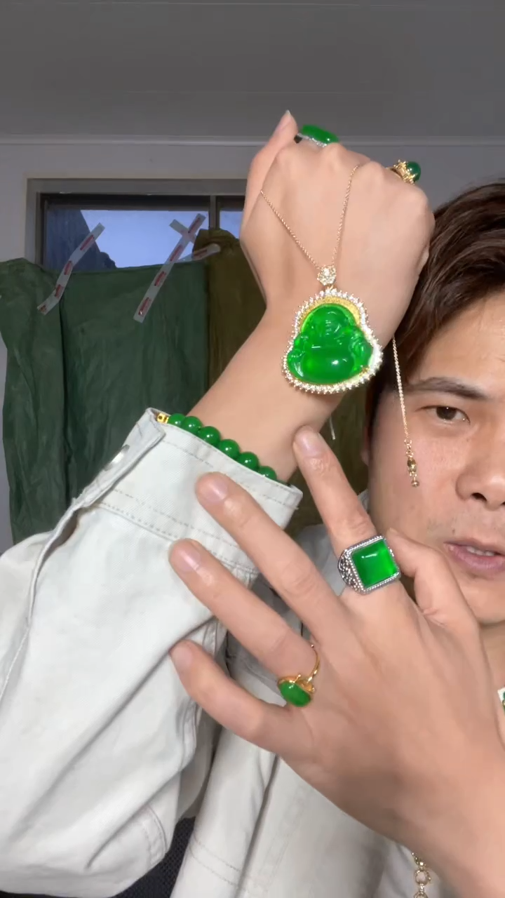 翡翠未镶嵌颈饰【伍氏甄选】缅料镶嵌大佛公