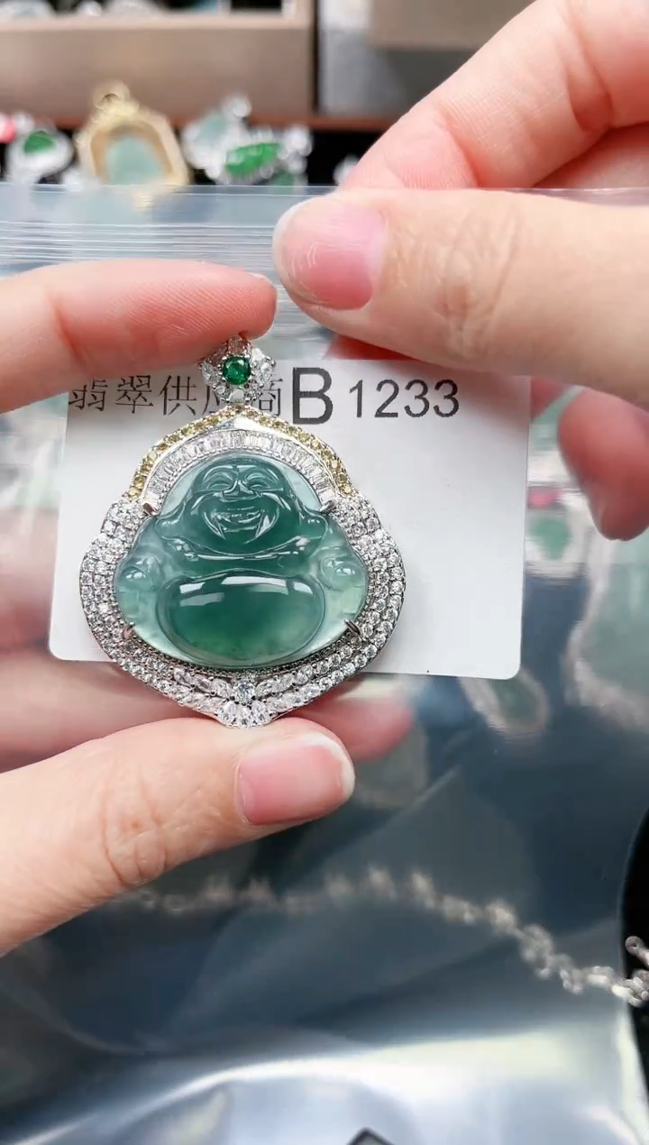 【闪购商品】翡翠颈饰未镶嵌1233赠皮绳