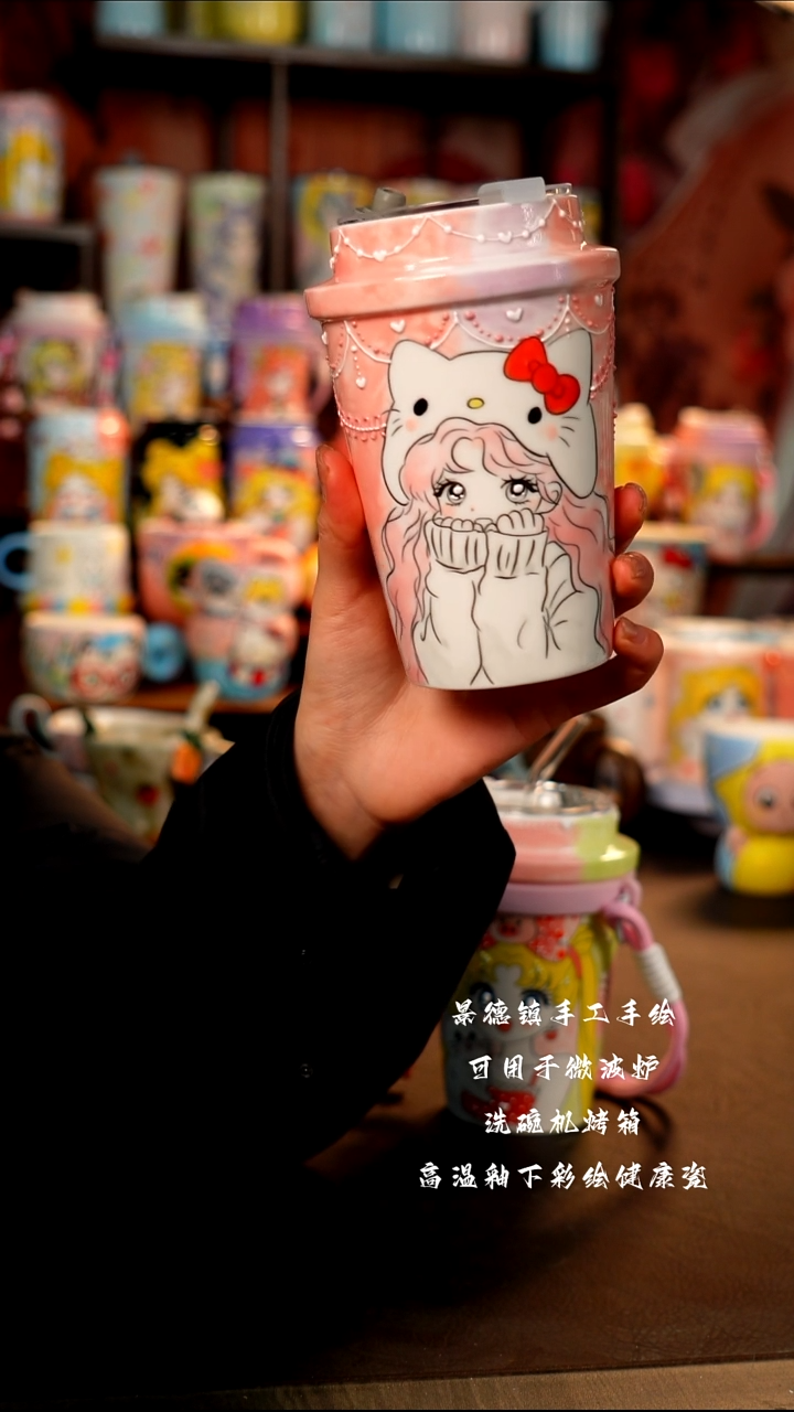 景德镇手工手绘陶瓷杯杯