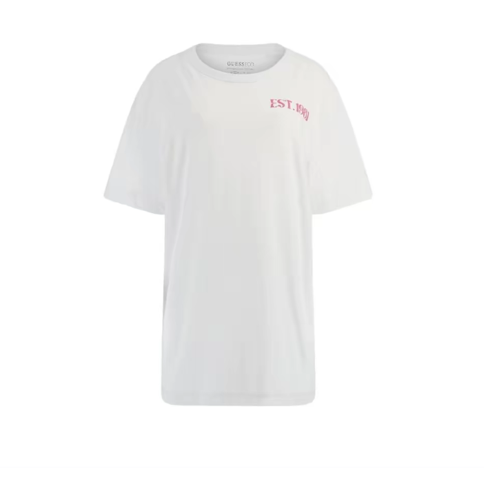 GUESS  圆领落肩套头舒适短袖T恤白色-W4GI19JA914