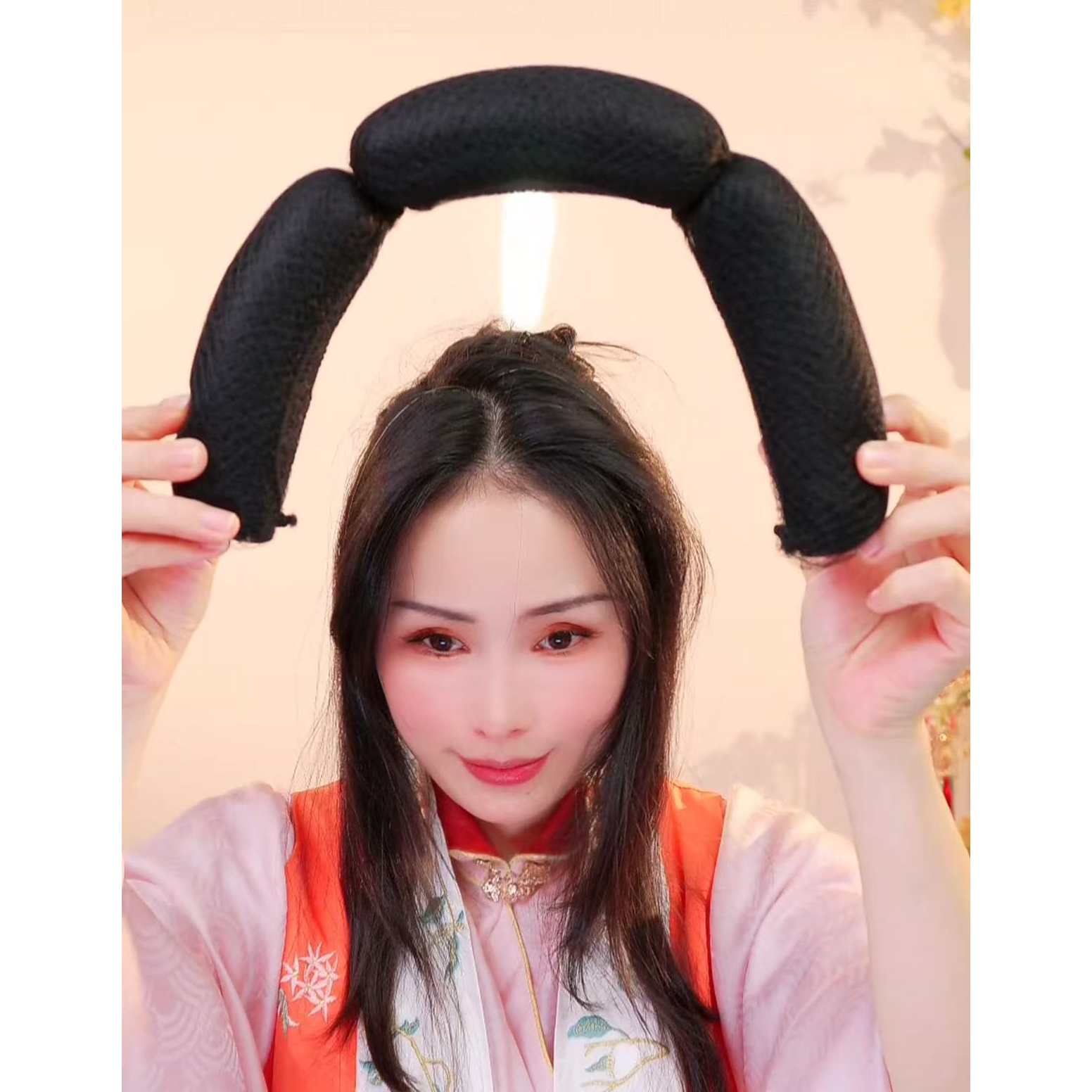 蓝熙亚莉 直播间 手缝三段式发包 古风汉服二次元发髻发包