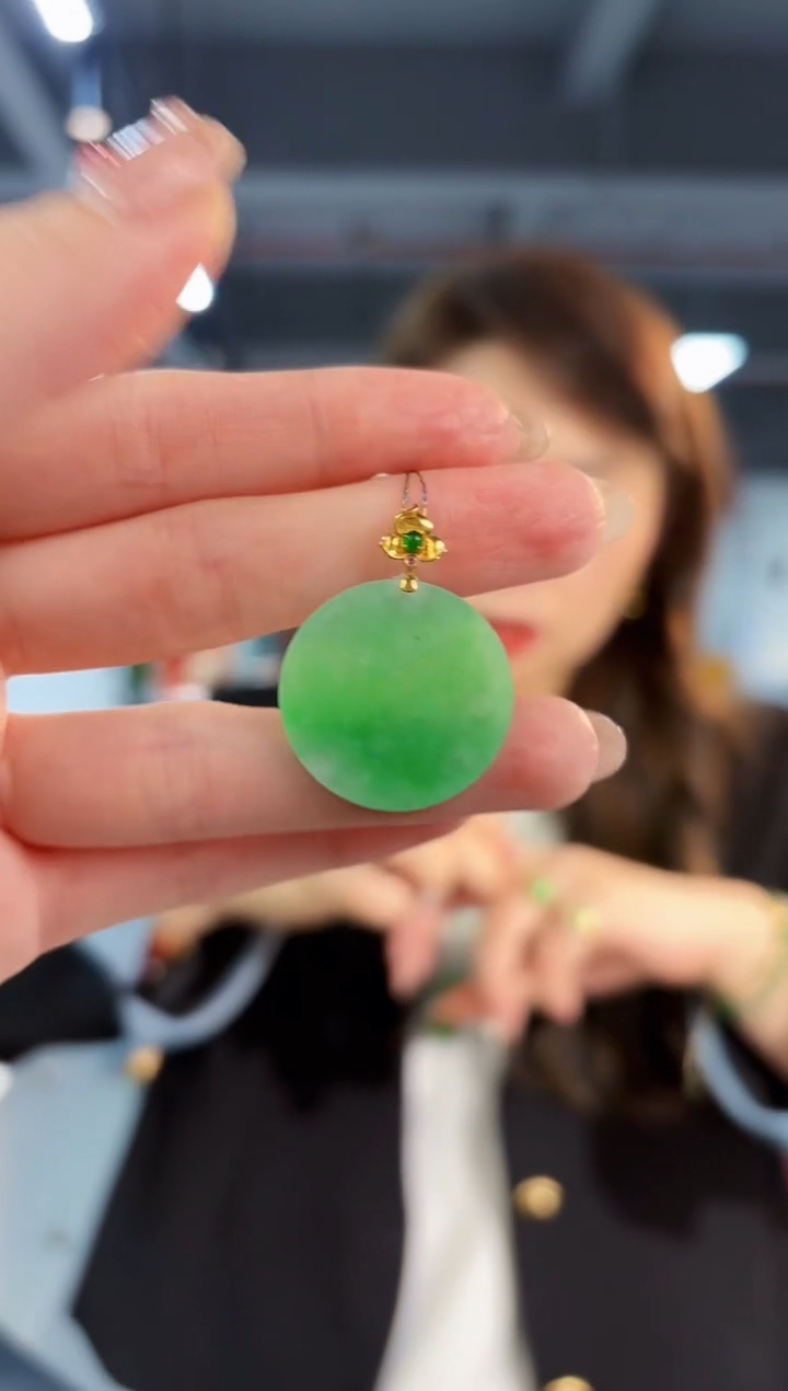 【闪购商品】翡翠颈饰18K金镶嵌缅料A货/支持复检/一件