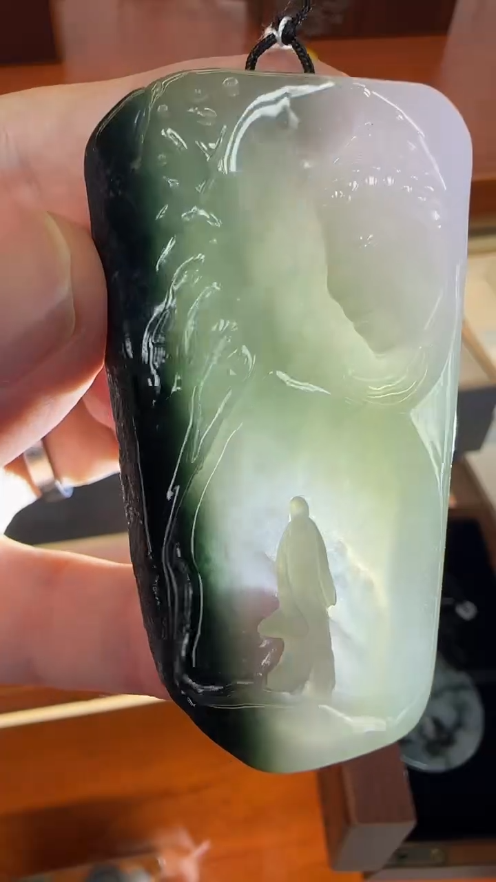 【闪购商品】翡翠挂件未镶嵌国雕谢林工（定制退货扣1000元）