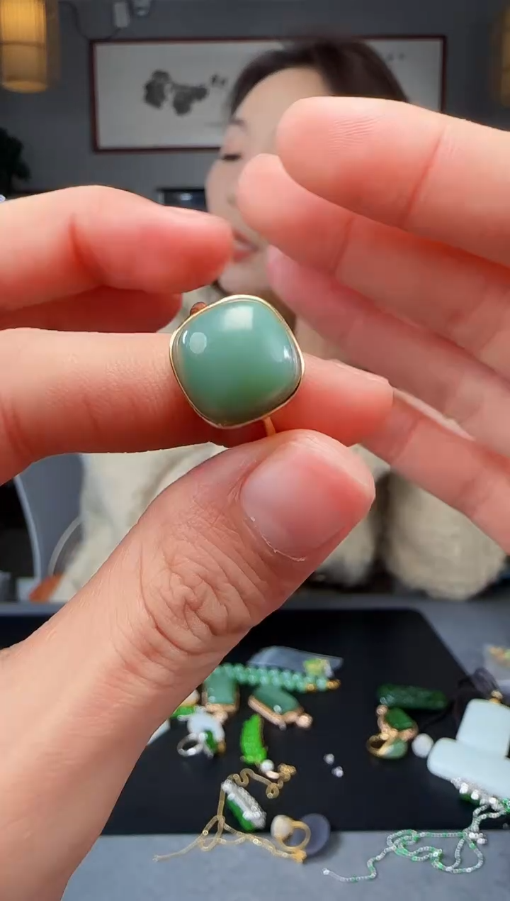 【闪购商品】和田玉戒指银S925镶嵌1