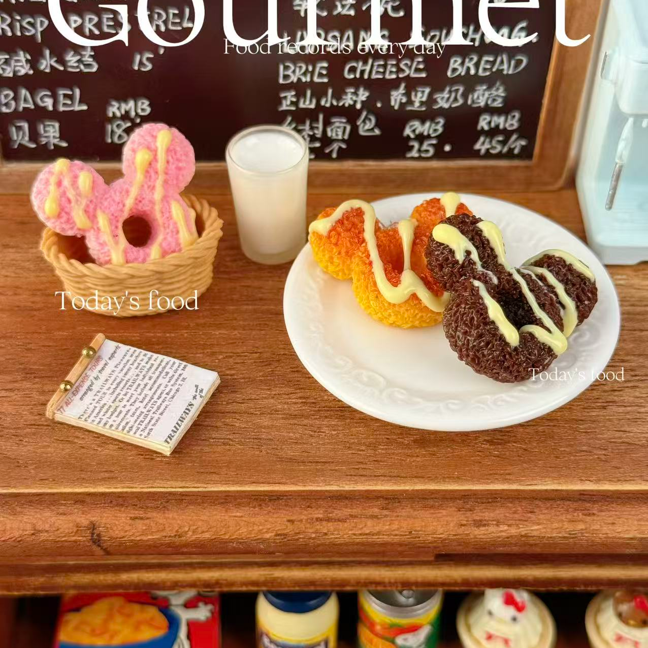 【开心定制-米奇甜甜圈】仿真定制食玩 树脂DIY配件