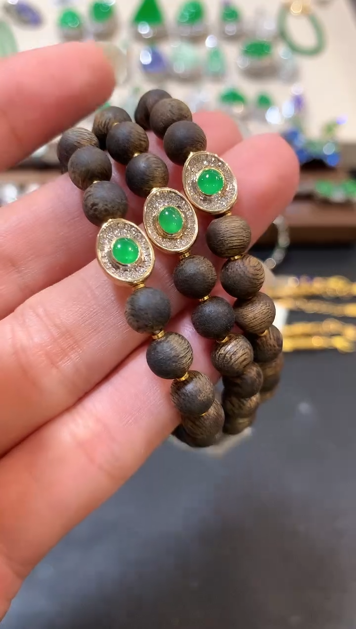 18K金镶嵌手链翡翠n3多样性一件发货