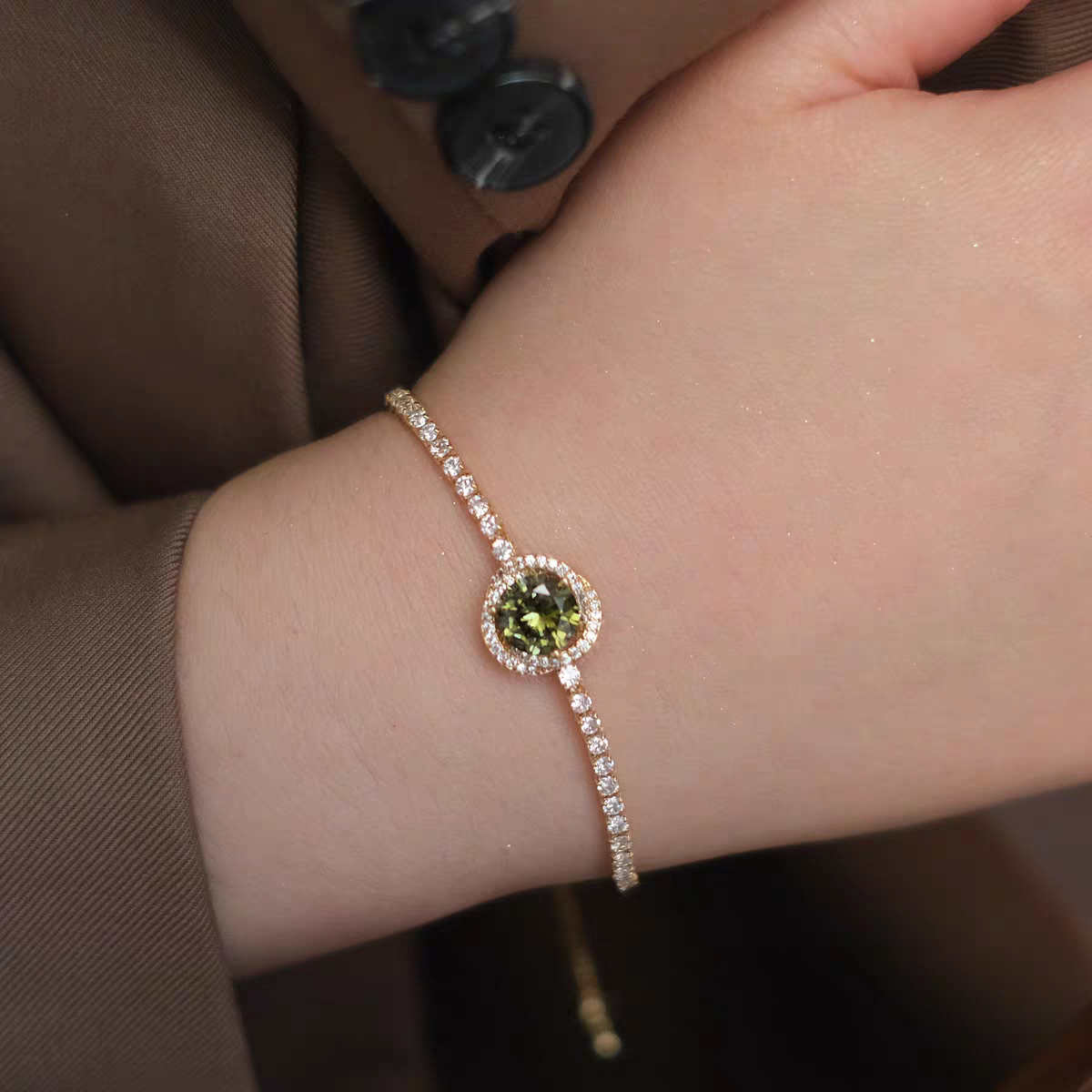 钛钢手链 6145极光森圆形抽拉手链