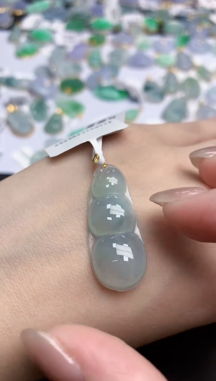 【闪购商品】翡翠颈饰18K金镶嵌天然缅甸翡翠A货