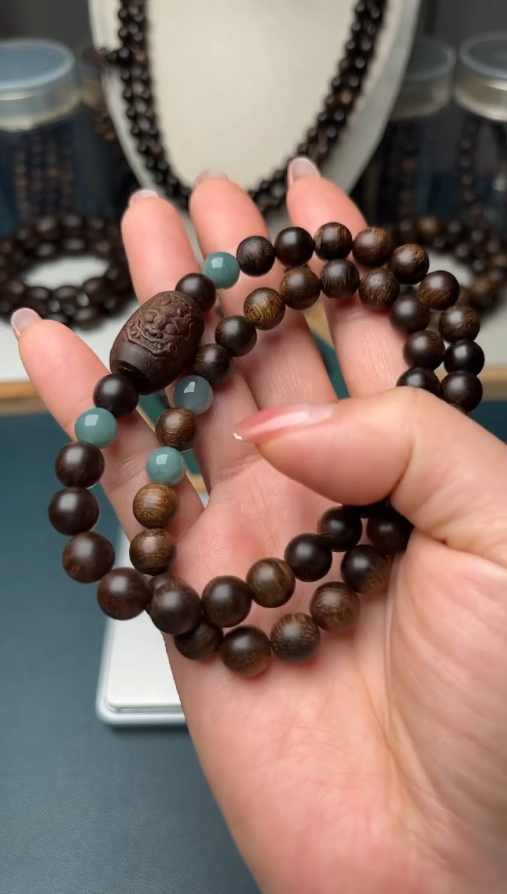 【闪购商品】沉香手串8mm越南芽庄留疤白奇楠双圈